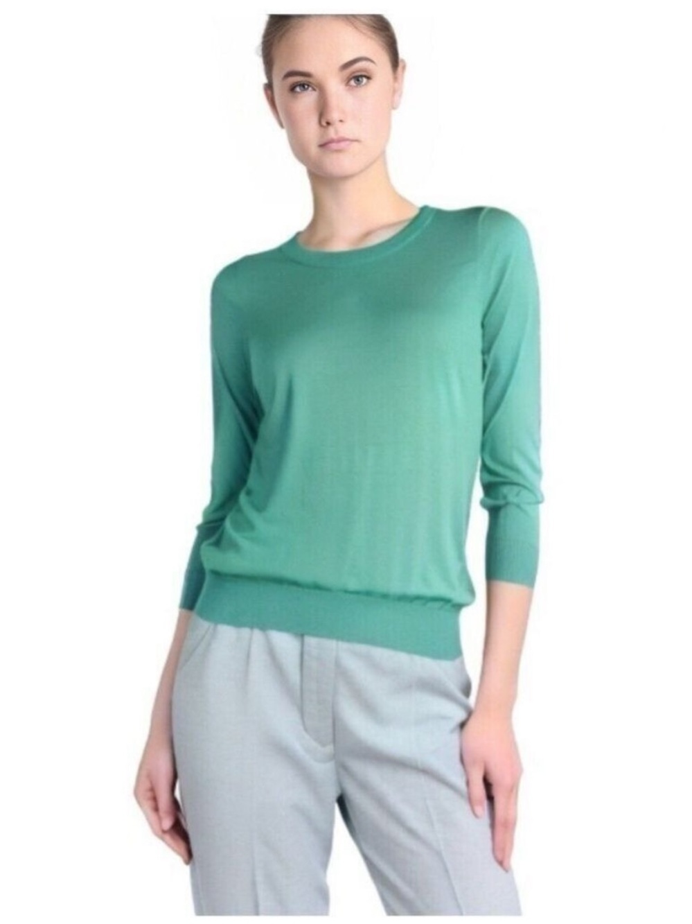 J.Crew Light Green Crewneck Women's Sweater 100% Merino Wool Medium NWT